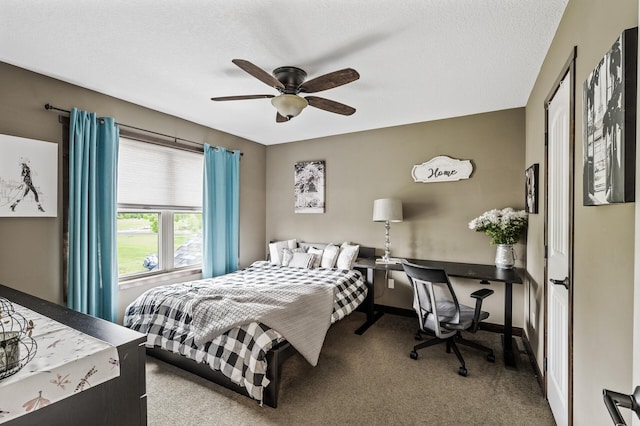 26042 Sunset Dr, Chisago City, MN 55013 - carpeted bedroom with ceiling fan and a desk