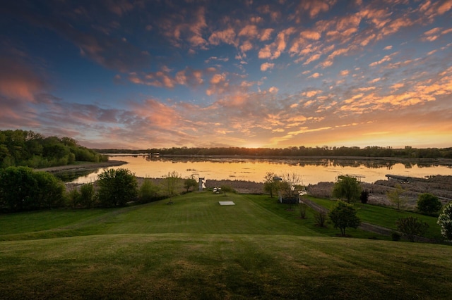 26042 Sunset Dr, Chisago City, MN 55013 - view of property's community featuring a water view and a lawn