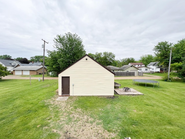 408 Lafayette Ave, Fulda, MN 56131 - view of outdoor structure with a trampoline and an outdoor fire pit