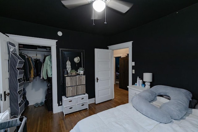 408 Lafayette Ave, Fulda, MN 56131 - bedroom featuring a closet, wood finished floors, and a ceiling fan