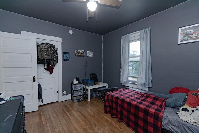 408 Lafayette Ave, Fulda, MN 56131 - bedroom featuring wood finished floors and ceiling fan