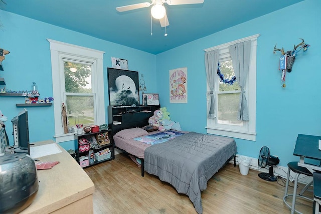 408 Lafayette Ave, Fulda, MN 56131 - bedroom featuring light wood-style flooring and ceiling fan