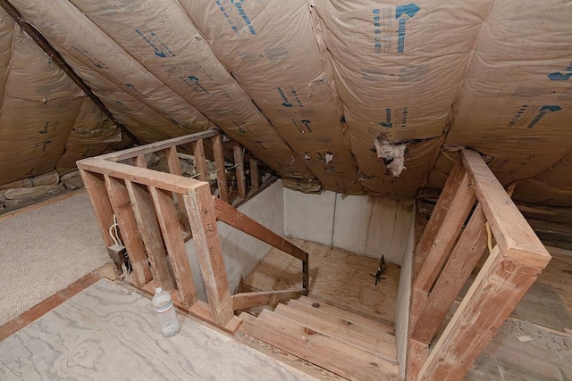 408 Lafayette Ave, Fulda, MN 56131 - unfinished attic featuring an upstairs landing