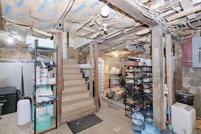 408 Lafayette Ave, Fulda, MN 56131 - unfinished below grade area with electric panel and stairway