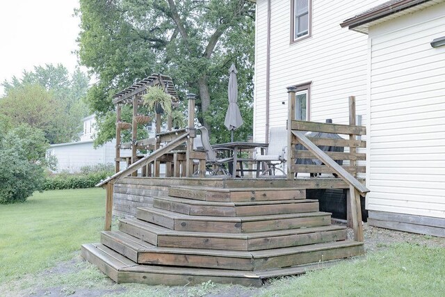 408 Lafayette Ave, Fulda, MN 56131 - deck featuring a lawn and stairs