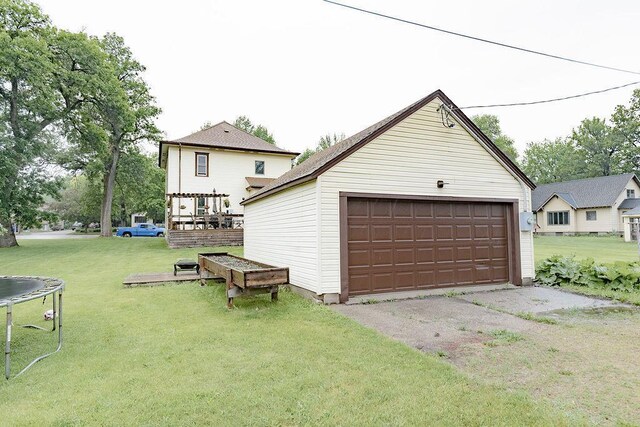408 Lafayette Ave, Fulda, MN 56131 - detached garage featuring a trampoline