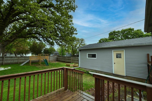 705 1st Ave SE, Pine Island, MN 55963 - deck featuring a playground