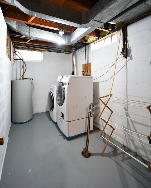 705 1st Ave SE, Pine Island, MN 55963 - washroom with electric water heater and independent washer and dryer