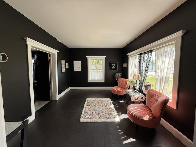 206 Oscar Ave N, Canby, MN 56220 - sitting room with baseboards and dark wood-style floors