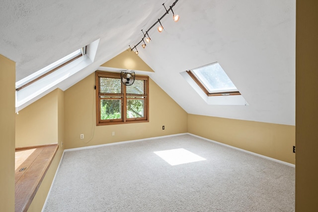 5136 16th Ave S, Minneapolis, MN 55417 - bonus room with a skylight, carpet flooring, lofted ceiling, and baseboards