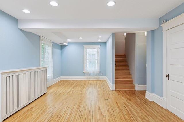 1929 Humboldt Ave S, Minneapolis, MN 55403 - basement featuring wood finished floors, baseboards, stairway, and recessed lighting