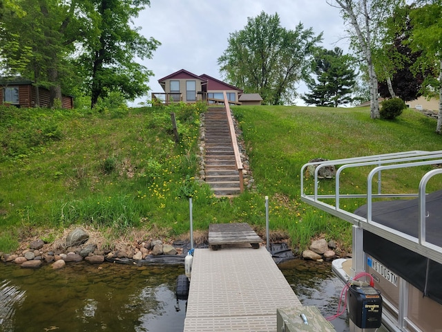 109 155th Ave, Beaver Twp, WI 54889 - dock area with stairs and a water view