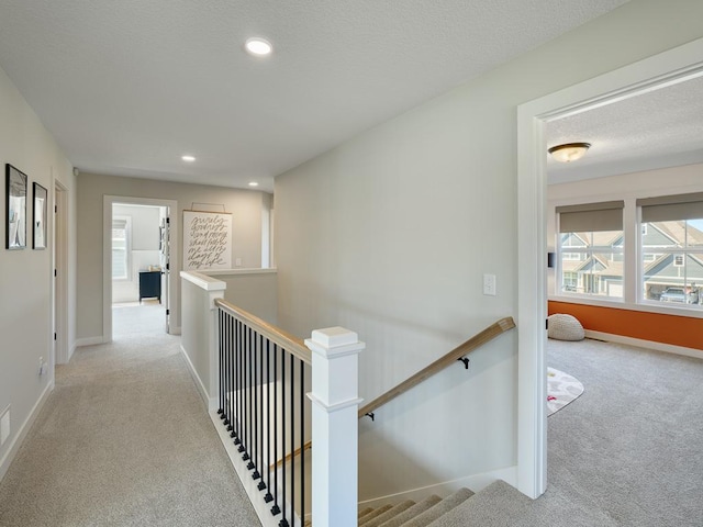 15441 110th Ave N, Dayton, MN 55369 - hall featuring an upstairs landing, carpet flooring, baseboards, and recessed lighting