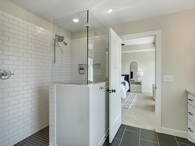 15441 110th Ave N, Dayton, MN 55369 - ensuite bathroom featuring a walk in shower, vanity, tile patterned flooring, baseboards, and recessed lighting