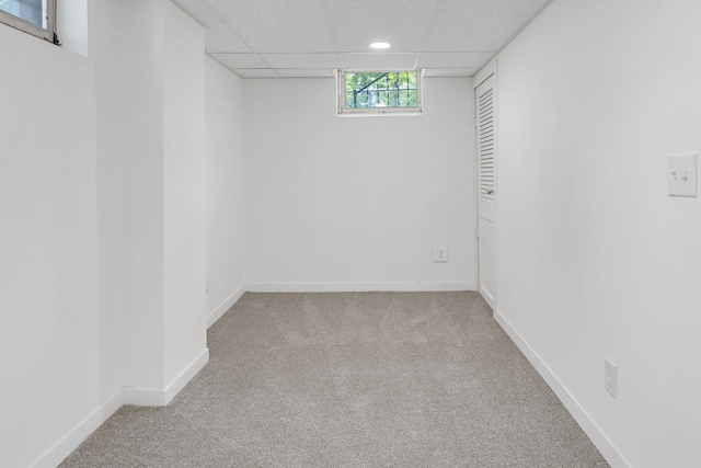 549 Annapolis St E, Saint Paul, MN 55118 - below grade area with carpet floors, a drop ceiling, baseboards, and recessed lighting