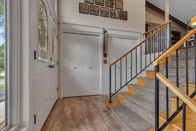 1276 13th Ave N, Saint Cloud, MN 56303 - entrance foyer featuring stairs and wood finished floors