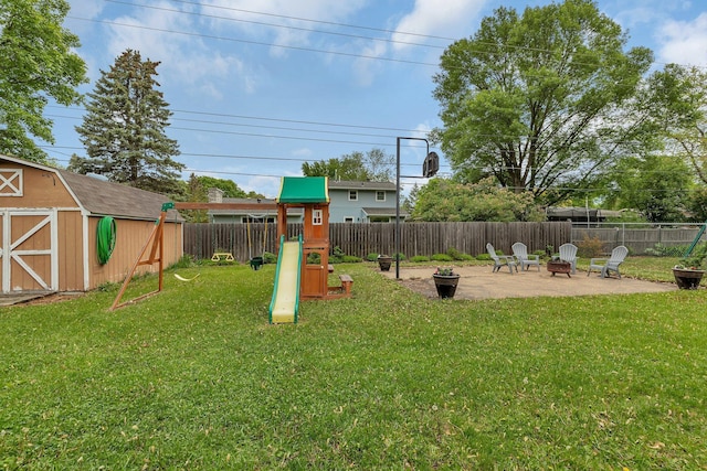 1276 13th Ave N, Saint Cloud, MN 56303 - view of jungle gym with an outdoor fire pit and a patio area