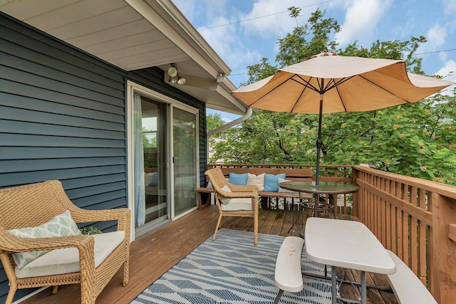 1276 13th Ave N, Saint Cloud, MN 56303 - wooden terrace with outdoor dining area