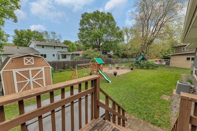 1276 13th Ave N, Saint Cloud, MN 56303 - view of yard with a playground and cooling unit