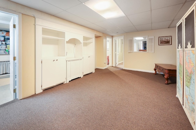 5851 Fairway Ln, Saint Cloud, MN 56303 - below grade area with carpet flooring and a paneled ceiling