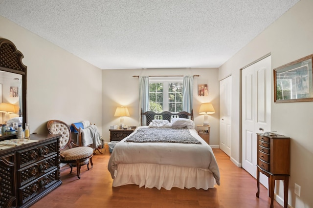 383 Elan Ct, Woodbury, MN 55125 - bedroom with multiple closets, wood finished floors, and a textured ceiling