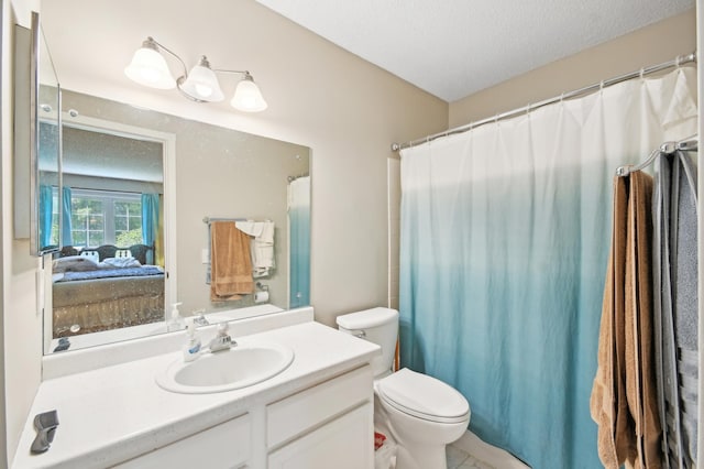 383 Elan Ct, Woodbury, MN 55125 - bathroom featuring ensuite bathroom, toilet, vanity, and a textured ceiling