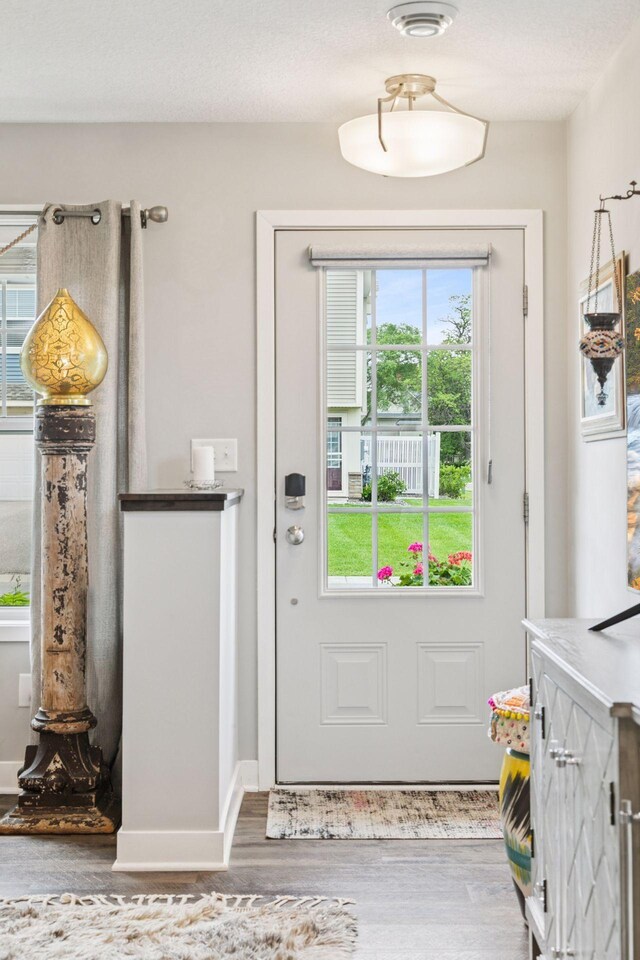 8061 Abercrombie Ln, Woodbury, MN 55129 - doorway to outside featuring wood finished floors