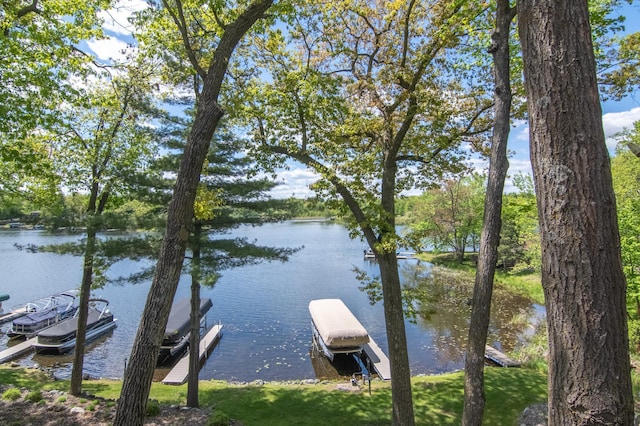 215 Park Dr Unit 4, Balsam Lake, WI 54810 - dock area featuring a water view