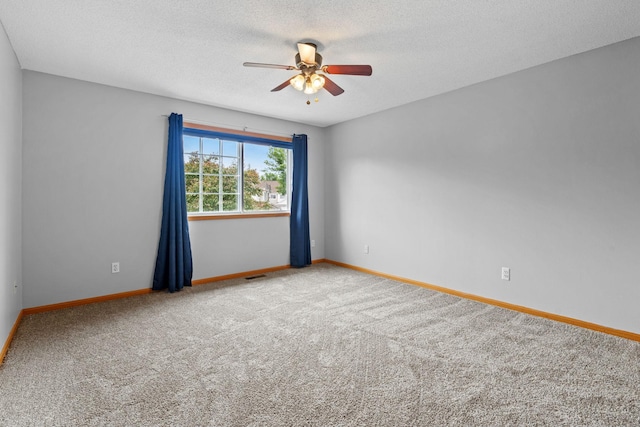 11427 Elmwood Ave N, Champlin, MN 55316 - spare room featuring ceiling fan, carpet, and a textured ceiling