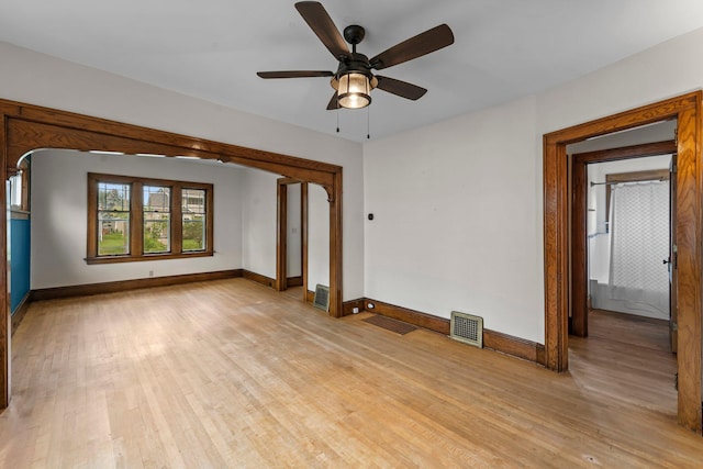 4129 7th St NE, Columbia Heights, MN 55421 - empty room with light wood-type flooring and ceiling fan