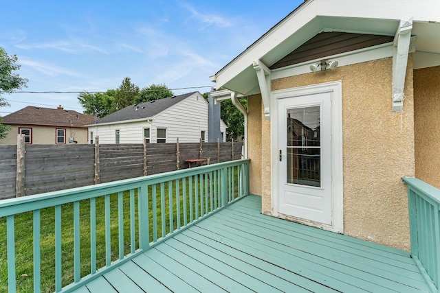4129 7th St NE, Columbia Heights, MN 55421 - wooden terrace with a fenced backyard