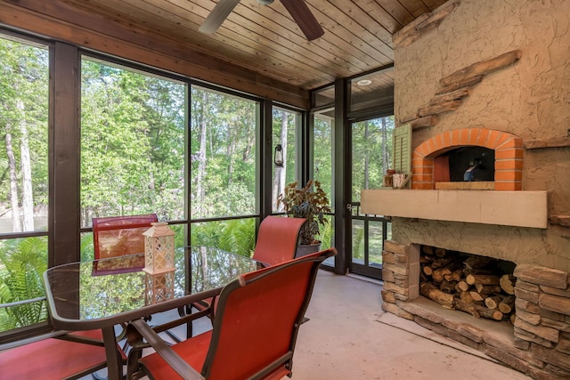 56273 185th Ln, Rapidan Twp, MN 56037 - sunroom / solarium featuring wooden ceiling and concrete floors