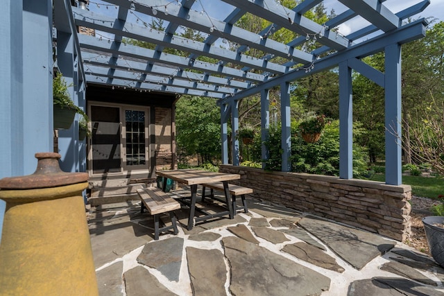 56273 185th Ln, Rapidan Twp, MN 56037 - view of patio / terrace featuring outdoor dining area and a pergola