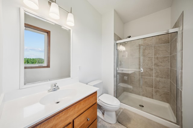 1106 Shumway Ct, Faribault, MN 55021 - full bathroom featuring toilet, vanity, and a shower stall