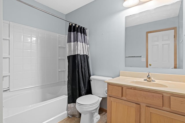 15440 Eminence Ave N Unit 2, Hugo, MN 55038 - full bathroom with vanity, toilet, shower / bath combo, and tile patterned floors