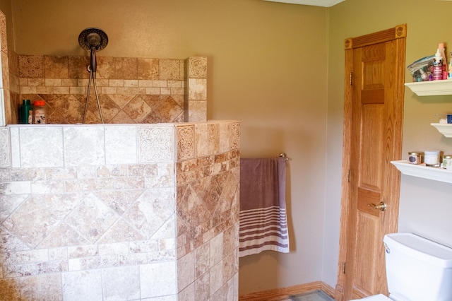 44818 215th Ave, Staples Twp, MN 56479 - bathroom with a tile shower and toilet