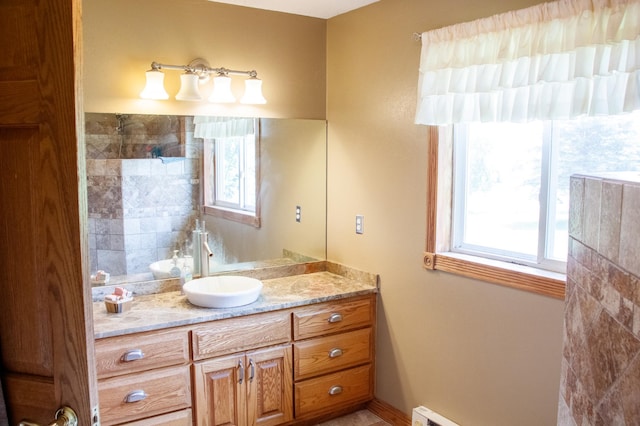 44818 215th Ave, Staples Twp, MN 56479 - bathroom with vanity and tiled shower
