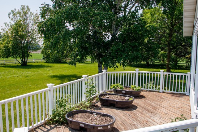 44818 215th Ave, Staples Twp, MN 56479 - deck featuring a lawn