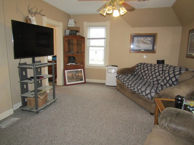 421 8th Ave, Madison, MN 56256 - carpeted living room with a ceiling fan and baseboards