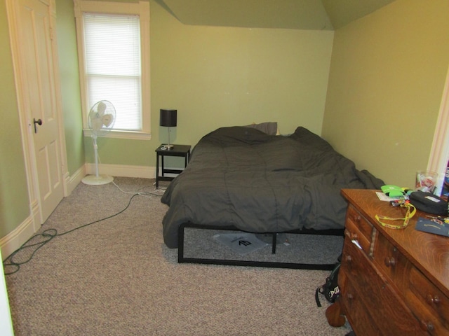421 8th Ave, Madison, MN 56256 - bedroom featuring carpet flooring, baseboards, and lofted ceiling