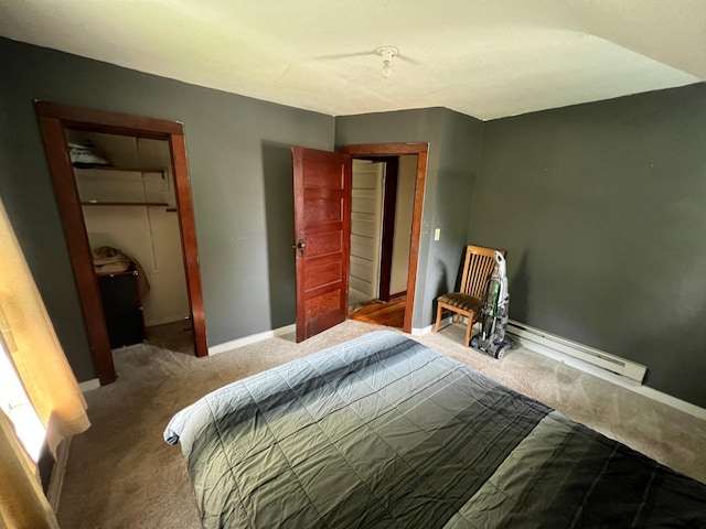 355 20th St SW, Benson, MN 56215 - carpeted bedroom featuring a closet and a baseboard radiator