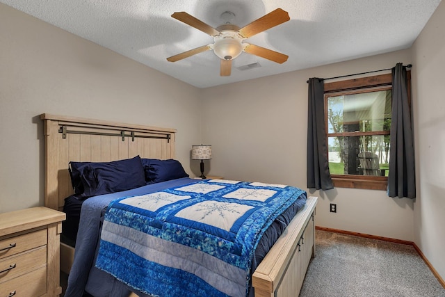 27806 Sundance Ln, Cold Spring, MN 56320 - bedroom with carpet floors, ceiling fan, and a textured ceiling
