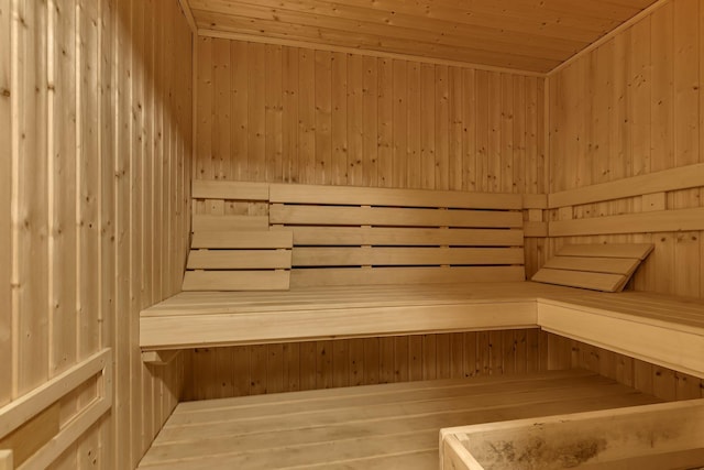 27806 Sundance Ln, Cold Spring, MN 56320 - relaxing sauna with wood ceiling