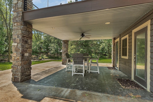 27806 Sundance Ln, Cold Spring, MN 56320 - view of patio with ceiling fan and outdoor dining area