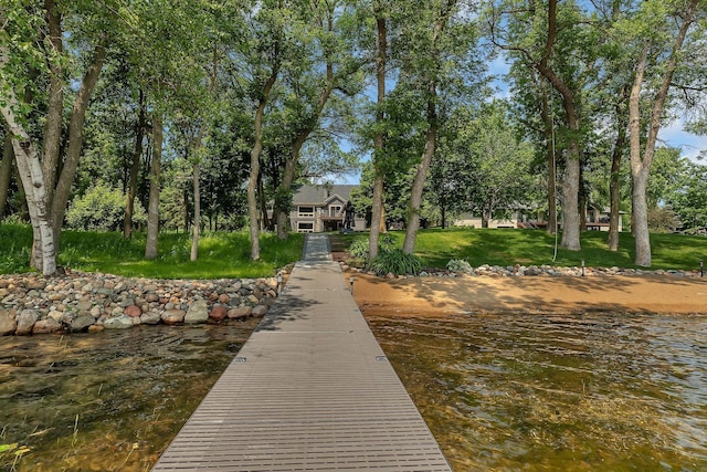 27806 Sundance Ln, Cold Spring, MN 56320 - dock featuring a water view and a yard