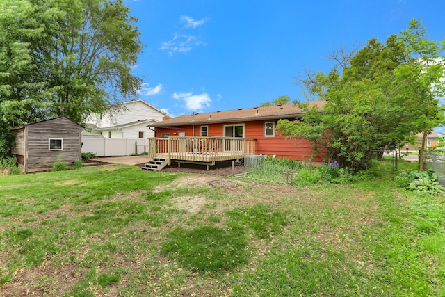 1202 Lyn Way, Hastings, MN 55033 - back of property with a deck and central air condition unit