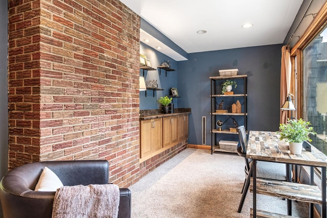 591 Wheelock Pkwy W, Saint Paul, MN 55117 - bar area with light colored carpet, recessed lighting, and baseboards