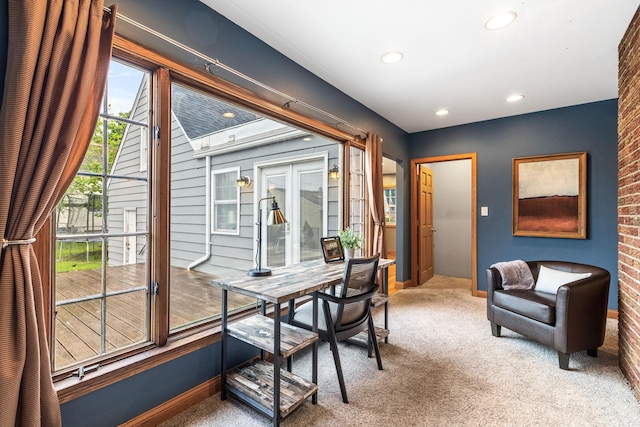 591 Wheelock Pkwy W, Saint Paul, MN 55117 - carpeted home office featuring recessed lighting and baseboards