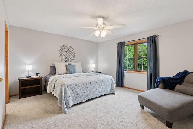 1502 Rocky Ln, Eagan, MN 55122 - bedroom featuring carpet flooring, baseboards, ceiling fan, and a textured ceiling