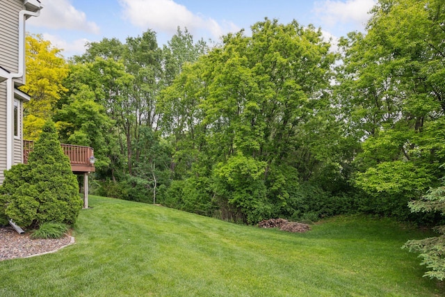 1502 Rocky Ln, Eagan, MN 55122 - view of grassy yard with a wooden deck